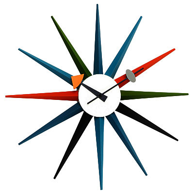 Vitra Sunburst Wall Clock, Dia.47cm Multi